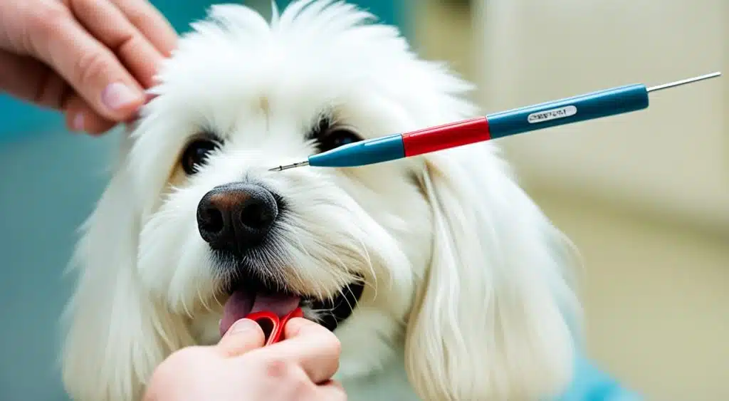 mesurer la température rectale du chien