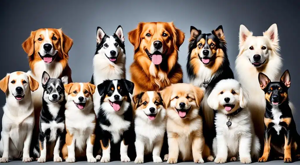 Différentes races de chiens