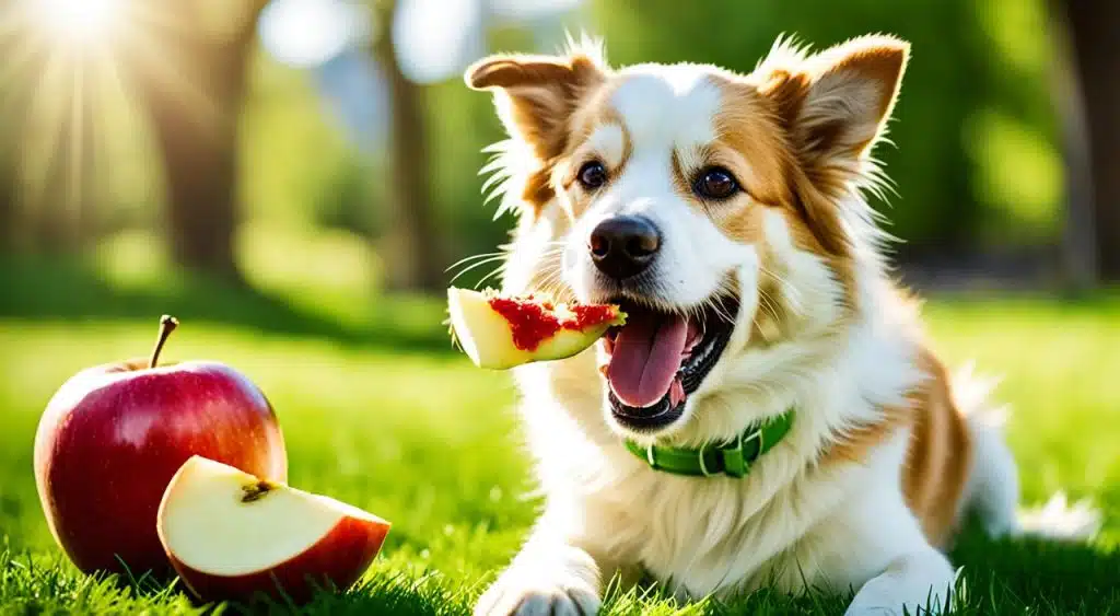 Portion de pomme pour chien