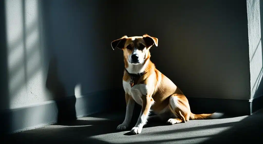 chien souffrant s'isole