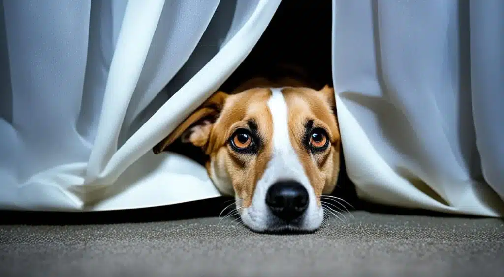 comportements anxieux des chiens pendant l'orage