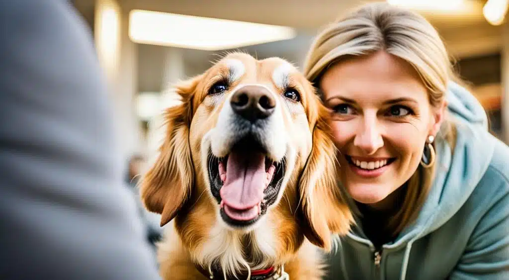 regard du chien sur son maître