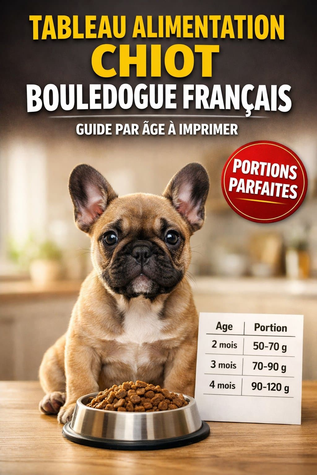 Tableau D’Alimentation Du Chiot Bouledogue Français Par Âge (Guide Imprimable Essentiel)